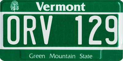 VT license plate ORV129