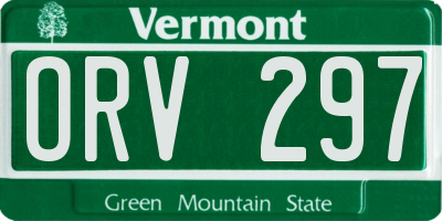 VT license plate ORV297