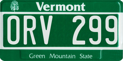 VT license plate ORV299
