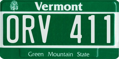 VT license plate ORV411