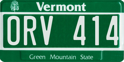 VT license plate ORV414