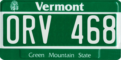 VT license plate ORV468