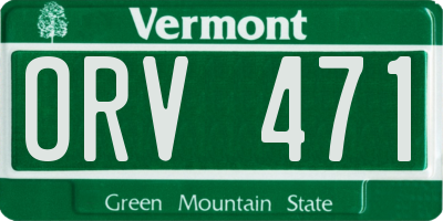 VT license plate ORV471