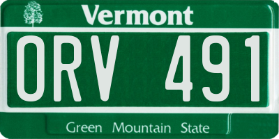 VT license plate ORV491