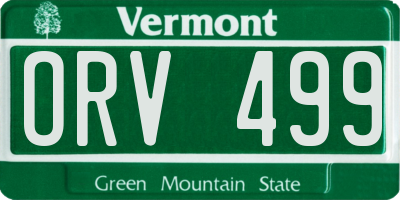 VT license plate ORV499