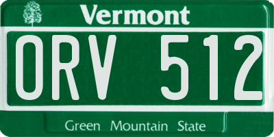 VT license plate ORV512