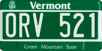 VT license plate ORV521