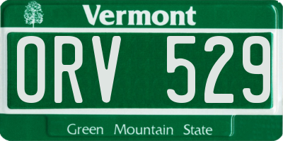 VT license plate ORV529