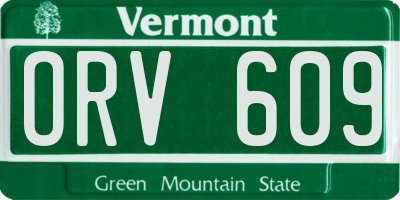 VT license plate ORV609