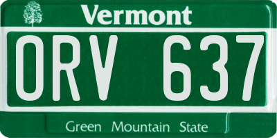 VT license plate ORV637