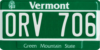 VT license plate ORV706