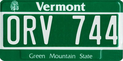 VT license plate ORV744