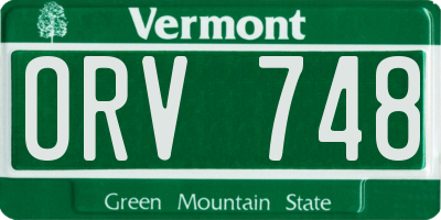 VT license plate ORV748