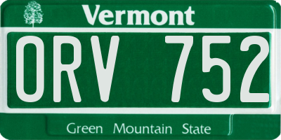 VT license plate ORV752
