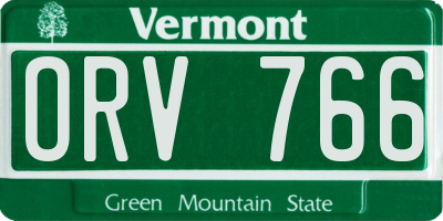 VT license plate ORV766