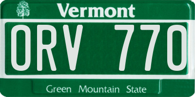 VT license plate ORV770