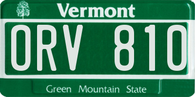 VT license plate ORV810