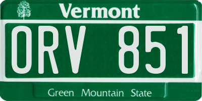 VT license plate ORV851