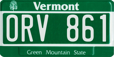 VT license plate ORV861