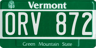 VT license plate ORV872
