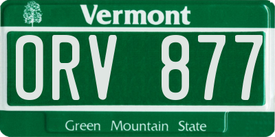 VT license plate ORV877