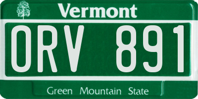VT license plate ORV891