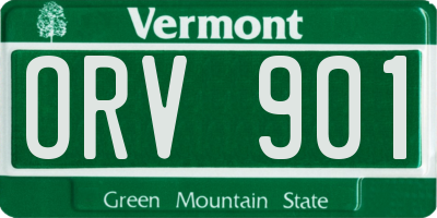 VT license plate ORV901