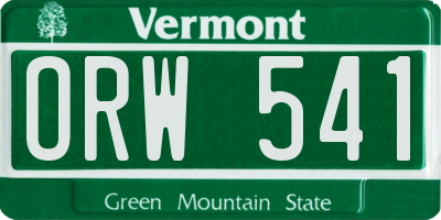 VT license plate ORW541