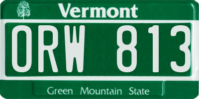 VT license plate ORW813