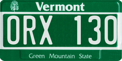 VT license plate ORX130