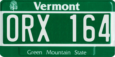 VT license plate ORX164