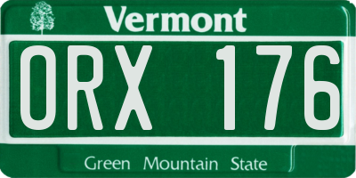 VT license plate ORX176