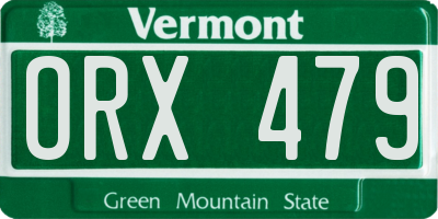 VT license plate ORX479