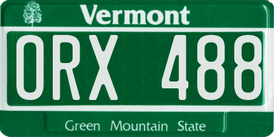VT license plate ORX488
