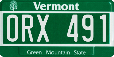 VT license plate ORX491