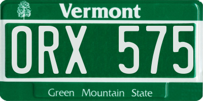 VT license plate ORX575