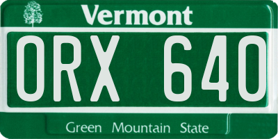 VT license plate ORX640