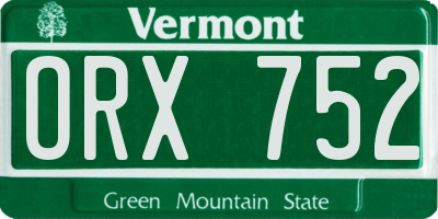 VT license plate ORX752