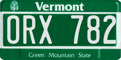 VT license plate ORX782