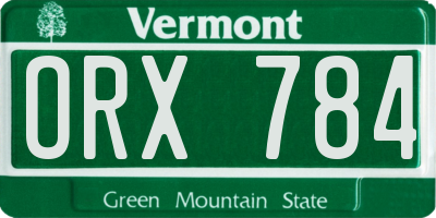 VT license plate ORX784