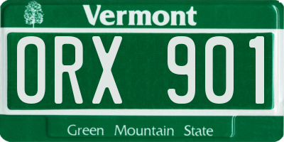 VT license plate ORX901