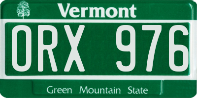 VT license plate ORX976