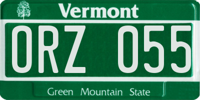 VT license plate ORZ055