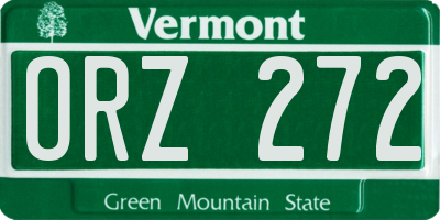 VT license plate ORZ272