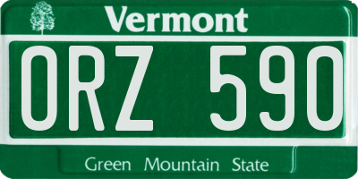 VT license plate ORZ590