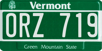 VT license plate ORZ719