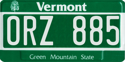 VT license plate ORZ885