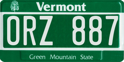 VT license plate ORZ887