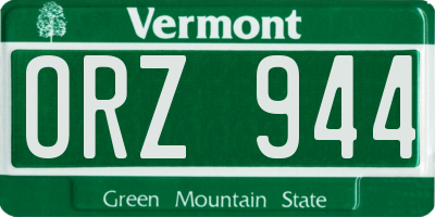 VT license plate ORZ944