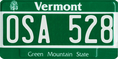 VT license plate OSA528